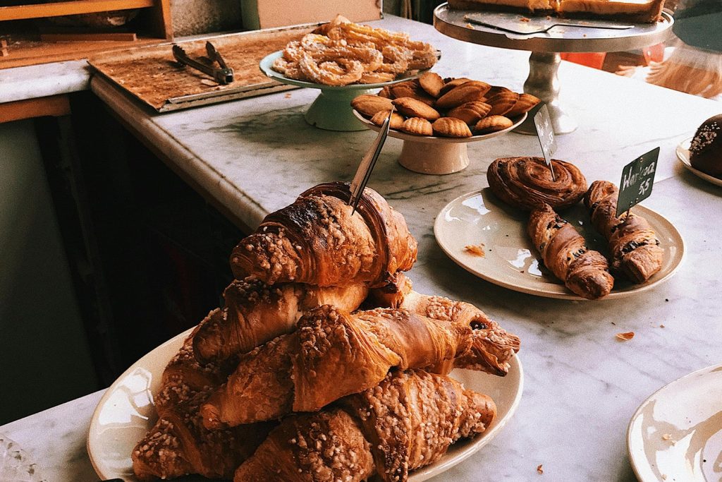 A display of baked goods for sale