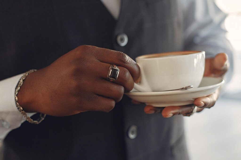 Woman holding a coffee mug