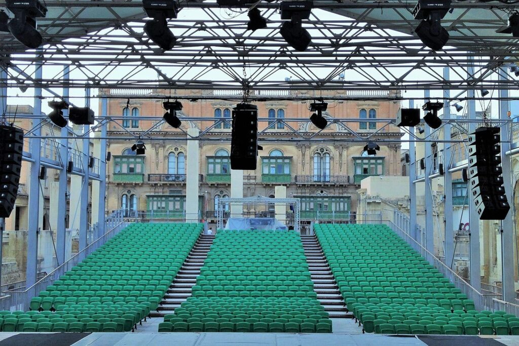 Front view of a small event venue